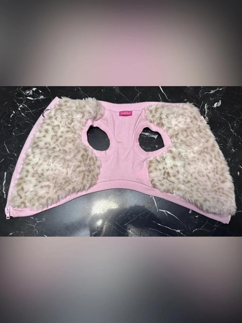 💋SMOOCHIE POOCH💋 CHEETAH FAUX FUR ZIP BOMBER JACKET🐾